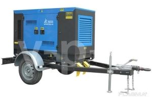 Дизельный генератор ТСС АД-300С-Т400-1РКМ16 в шумозащитном кожухе на прицепе 029519 фото