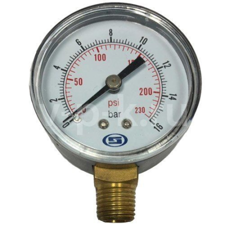 R 4141301600 Манометр D.50 мм, 1/4", 16 Bar (аналог 7110020000) для 500w115-10
